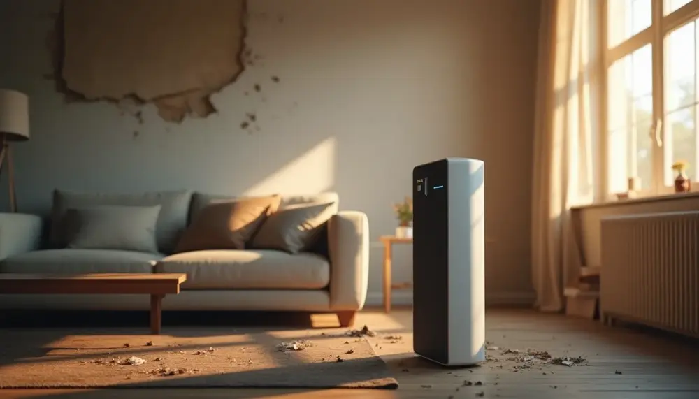 Nach dem Feuer: luftreiniger nach brand im Einsatz